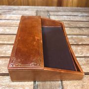 Ancien porte cartes lancel paris cuir marron gaufré accessoires bureau