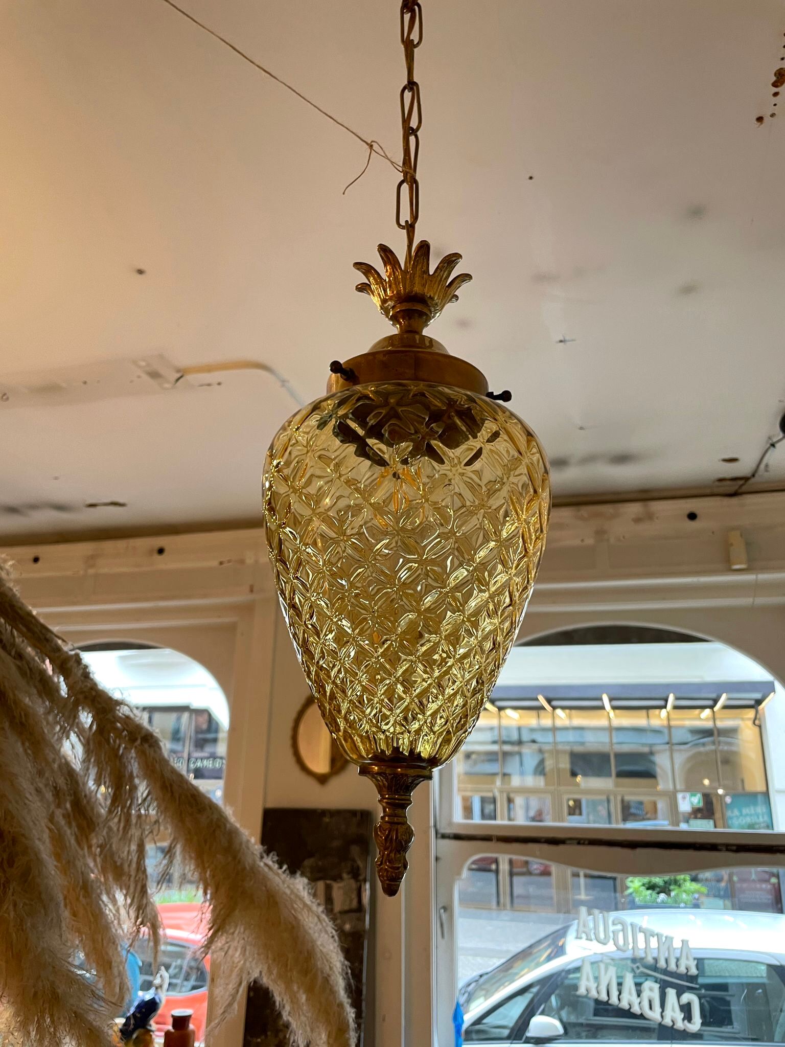 Amber pineapple chandelier from the 70s