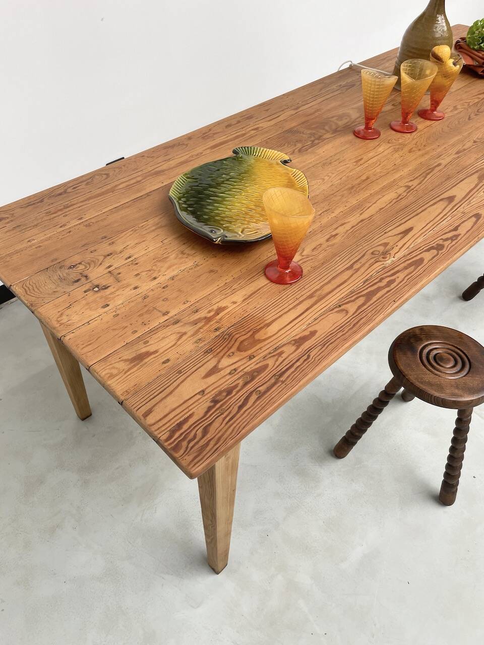 Pine and oak farmhouse table 220 cm