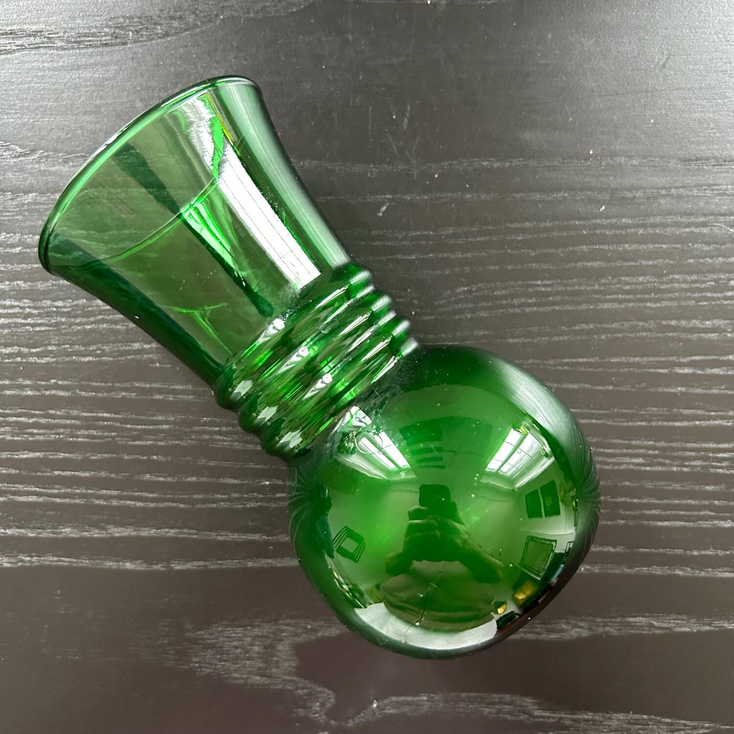 Green art deco style vase