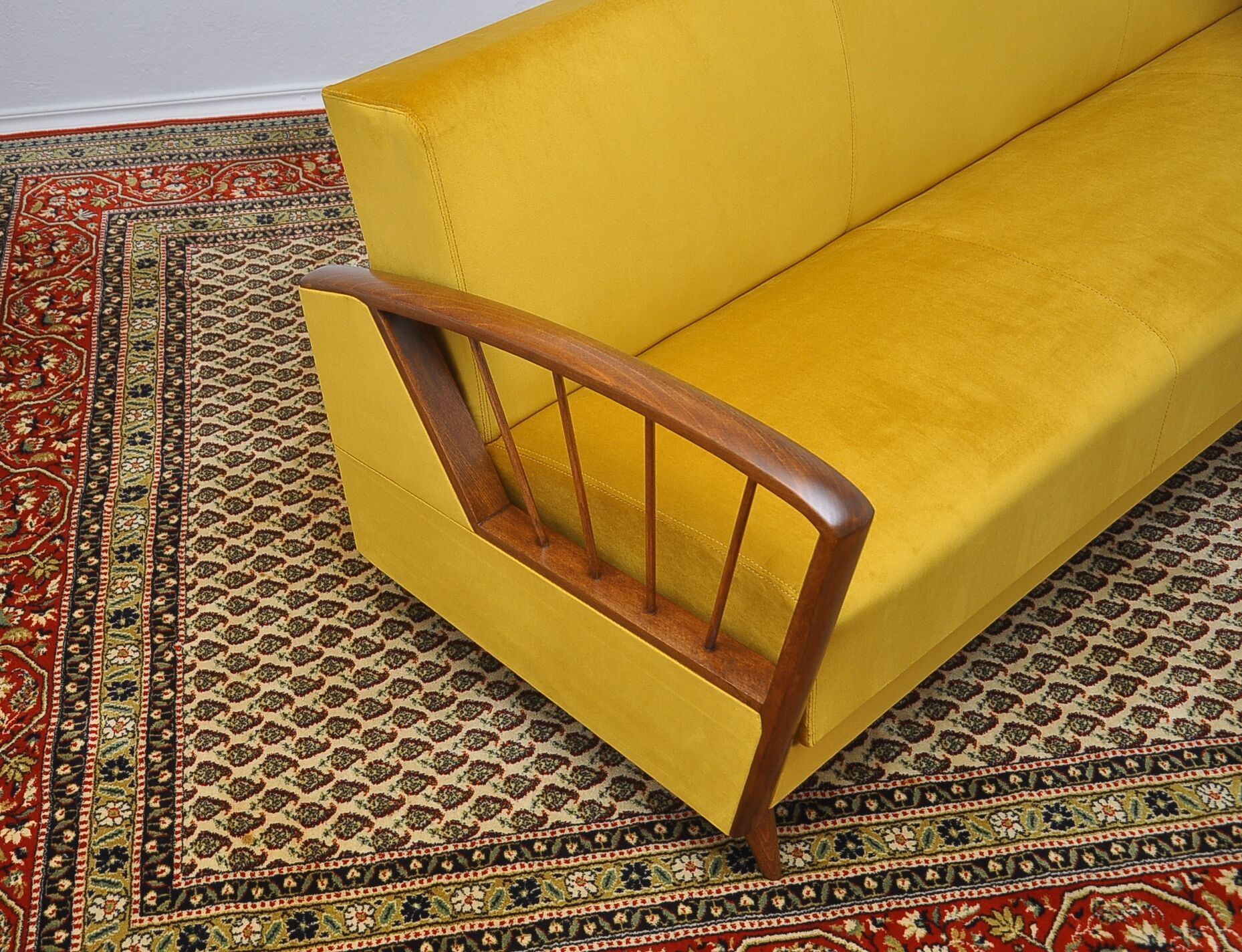 Yellow sleeper sofa 1960s