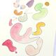 Original abstract painting – coloured organic shapes