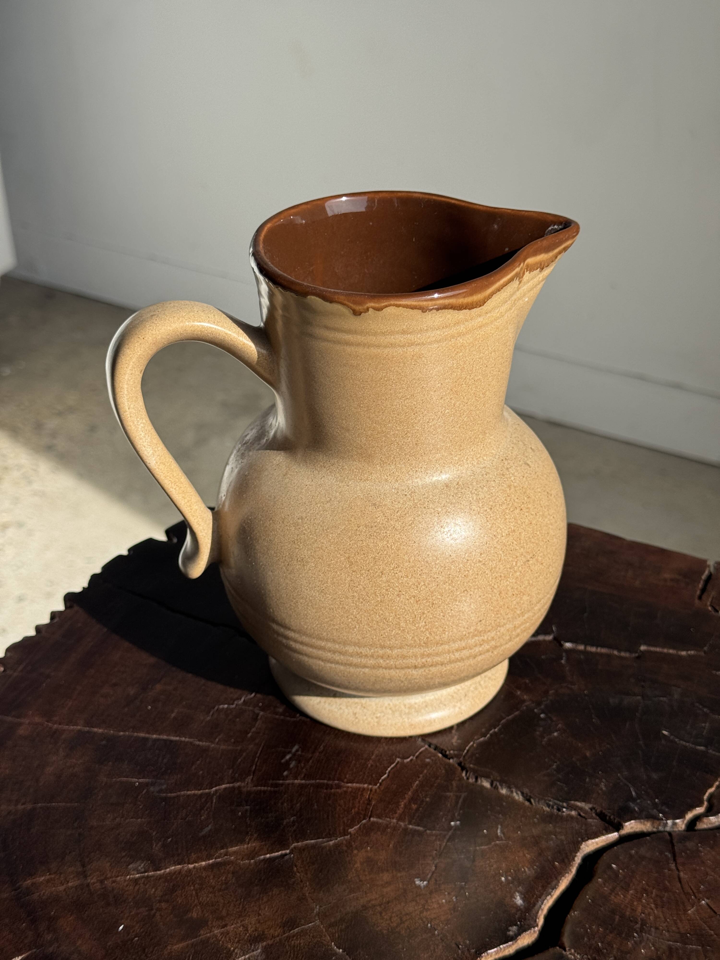 Vintage stoneware round carafe