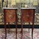 Pair of Louis XV/Transition style bedside tables in marquetry