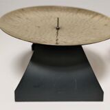 Pair of brass and metal candle holders design 70s