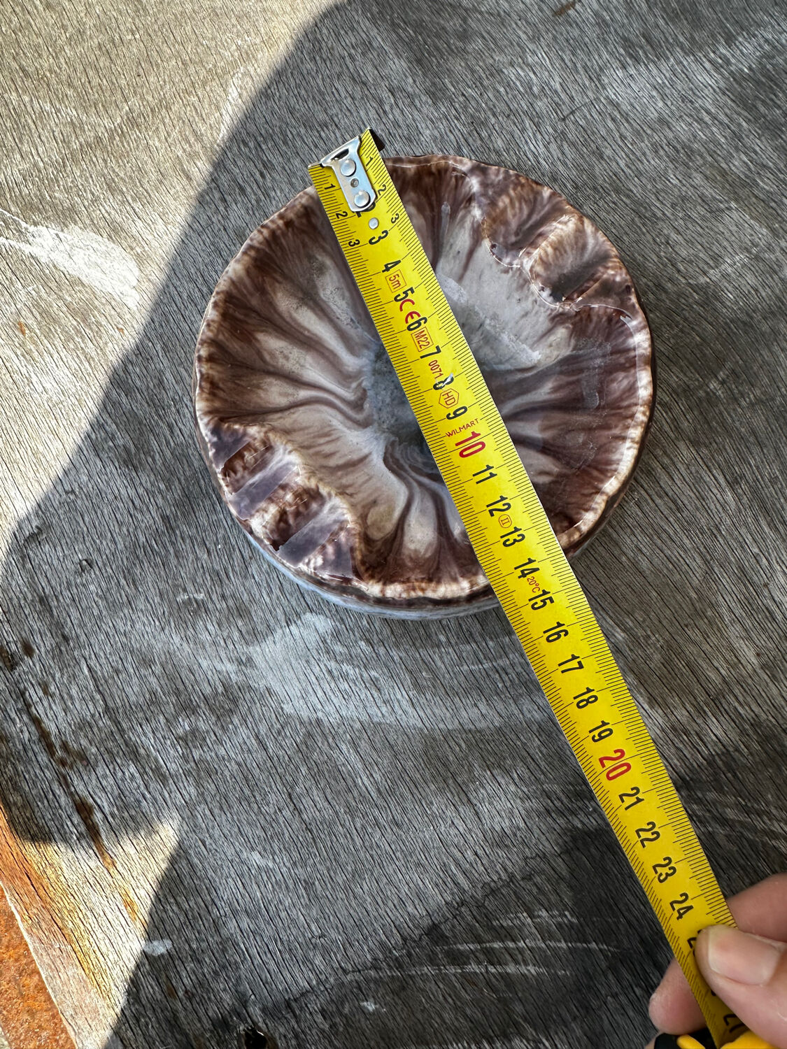 Empty Ashtray Pocket in Ceramic Marble Effect D 14 cm