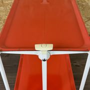 1960s 1970s Serving Cart Dinette Side Table Orange Space Age Design