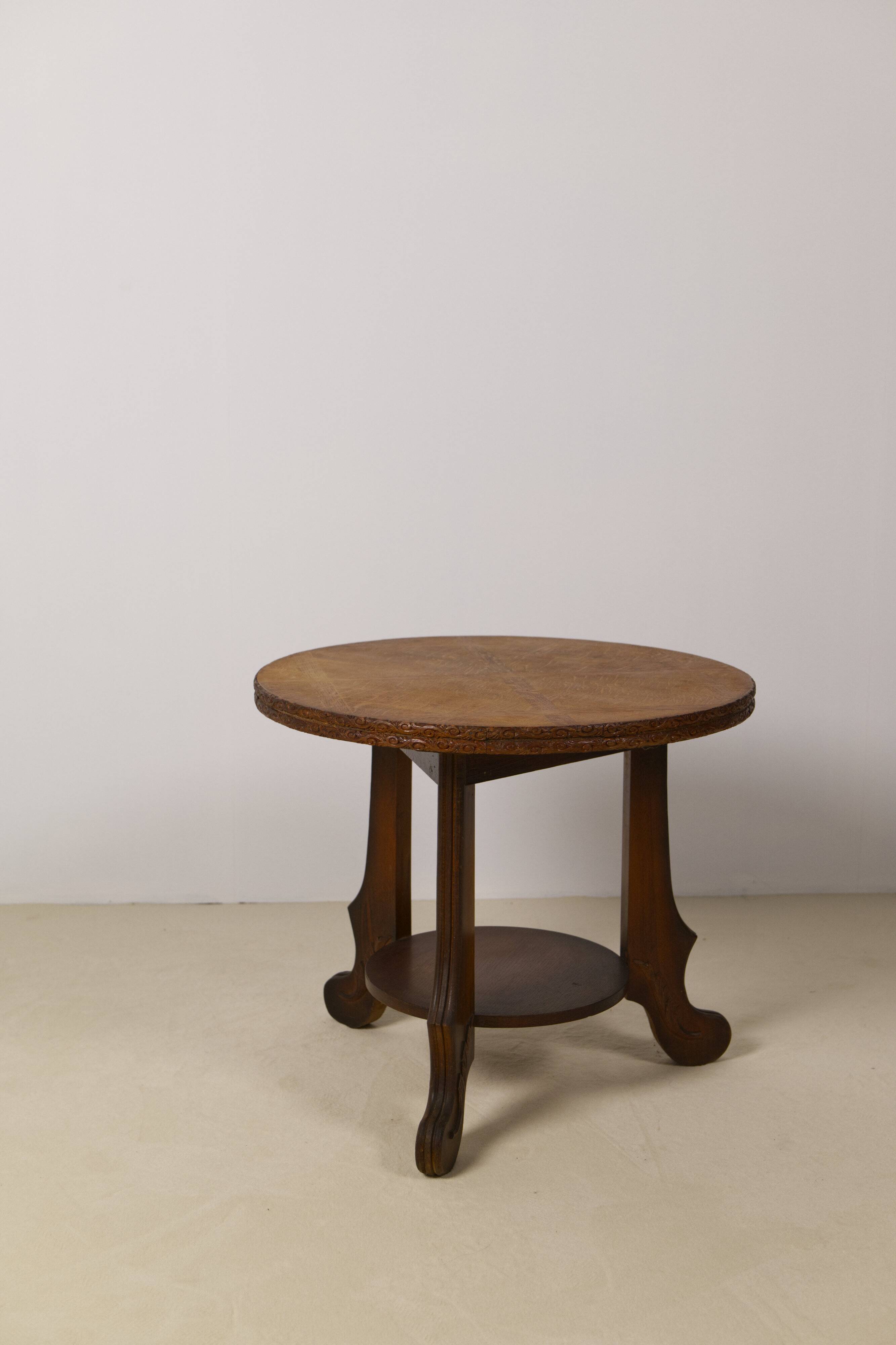 Art Deco Oak two-tiered side table, Belgium 1930's