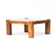 Table basse brutale vintage du milieu du siècle en chêne