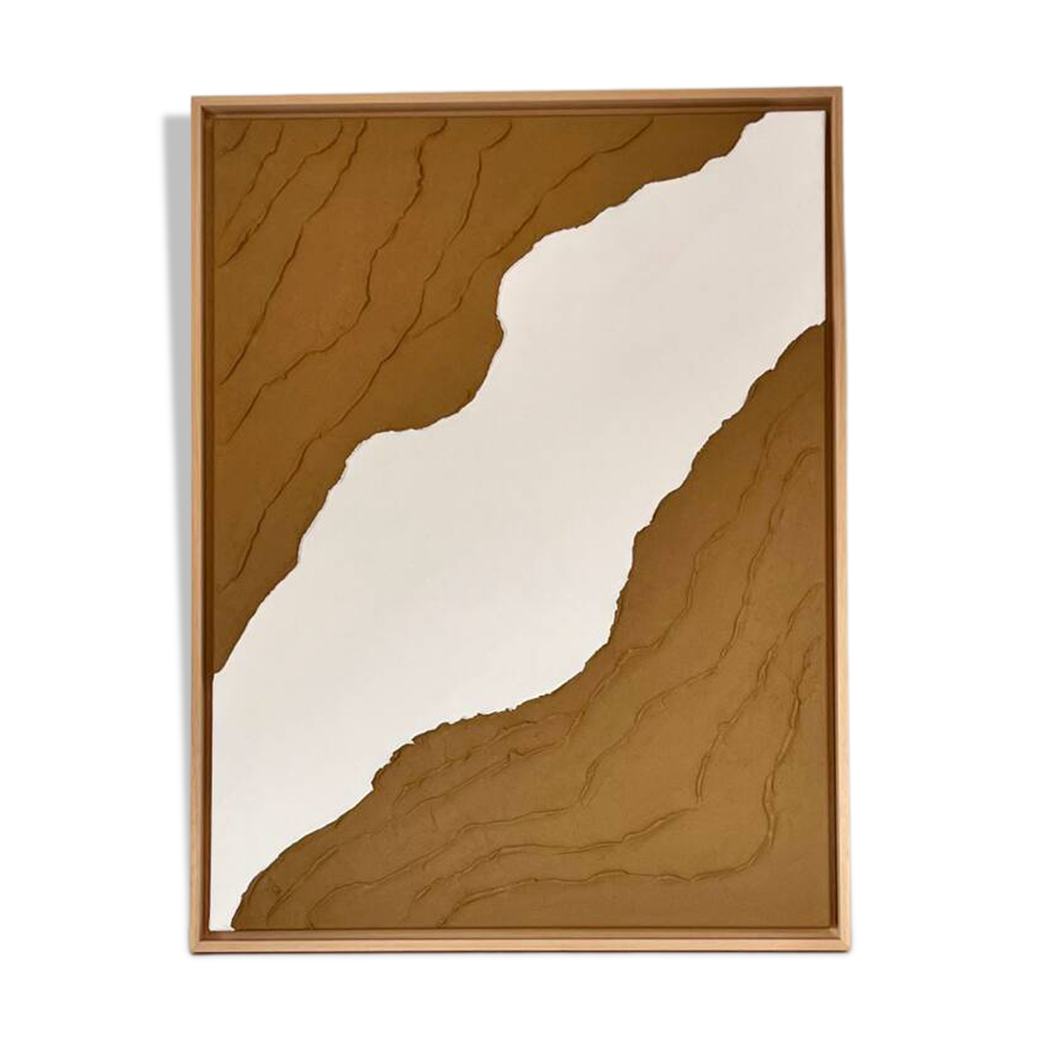 Camel brown and white relief painting