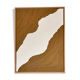 Tableau relief marron camel et blanc