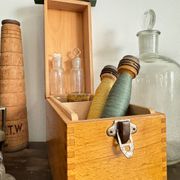 Ancienne boîte à fiches en bois
