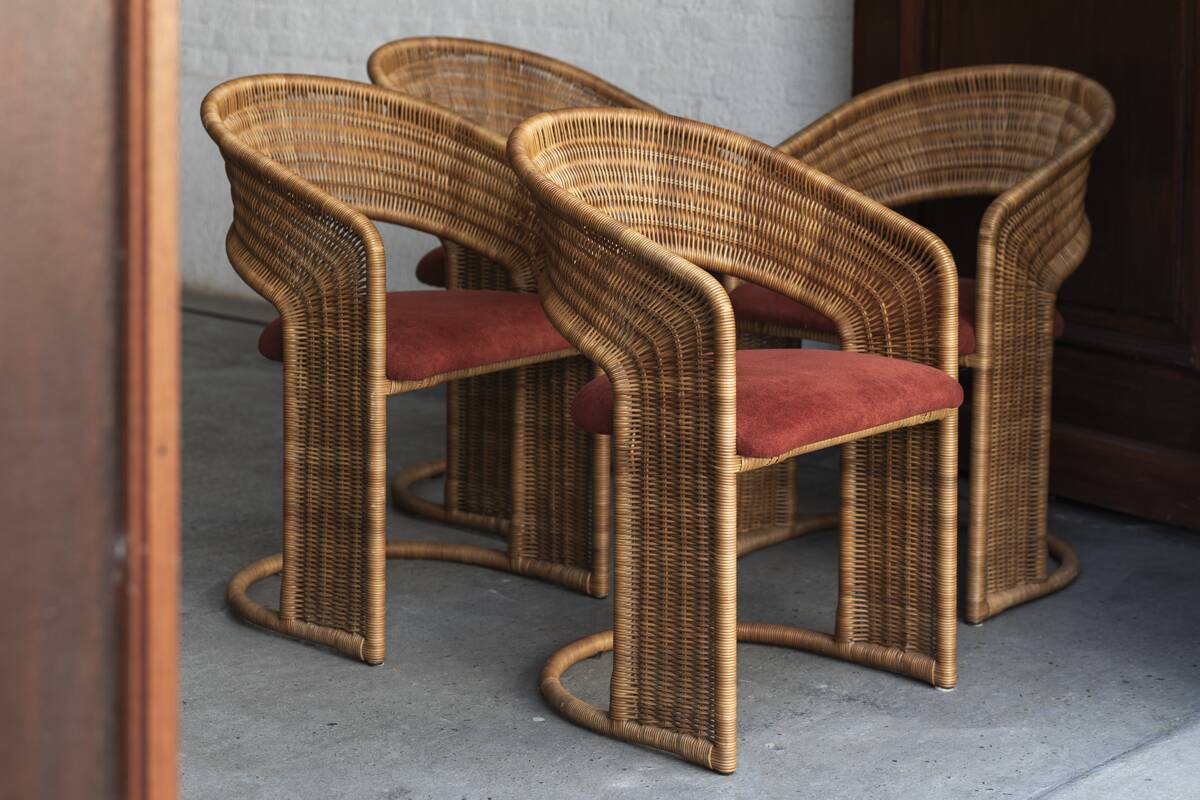 Set of 4 dining chairs by Luit van der Helm, Dutch design, 1980s