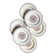 6 Gien soup plates in ecru and brown ironstone