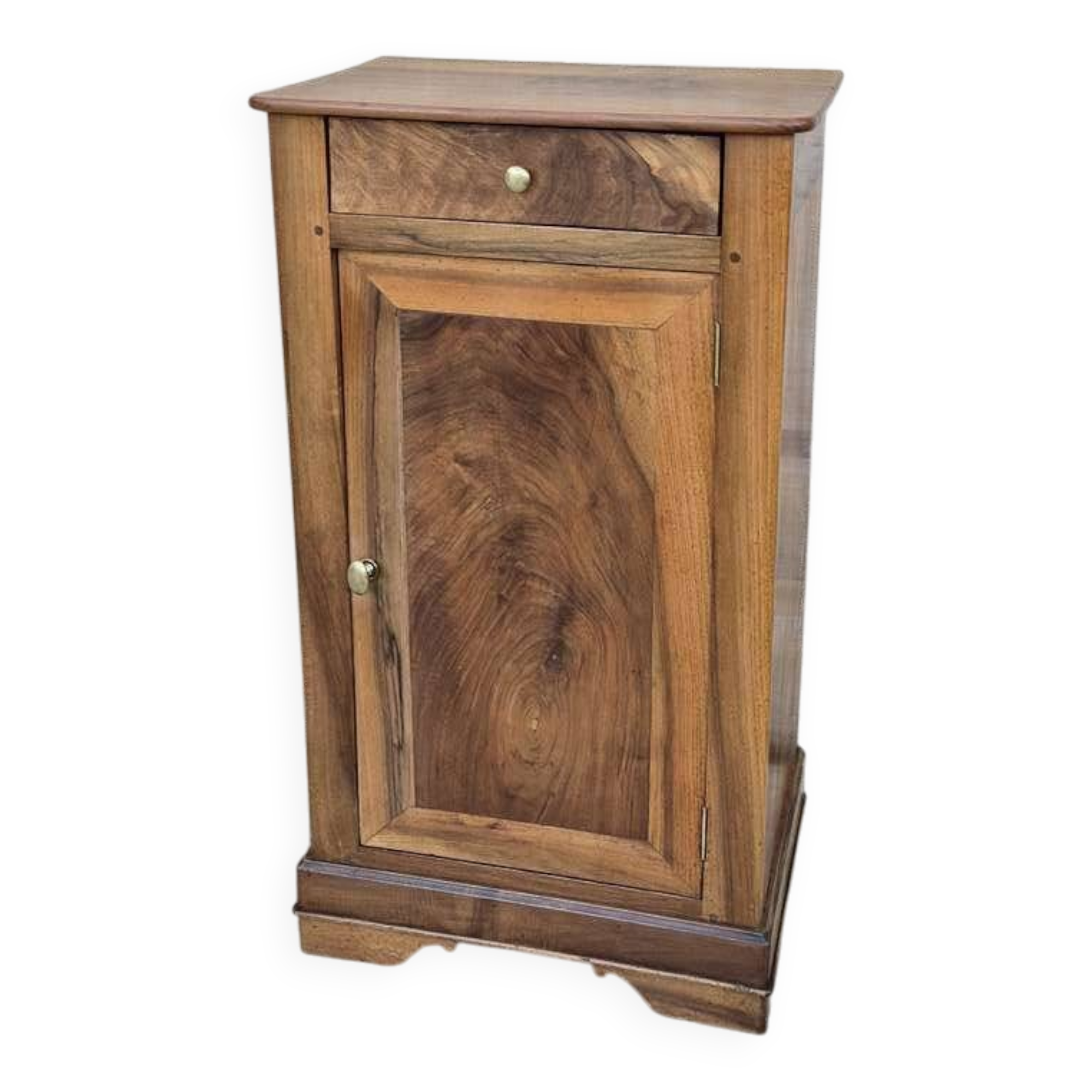 Antique walnut bedside table