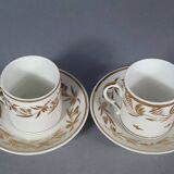 Antique coffee service: jug + 2 cups, old Paris porcelain, 19th century C657