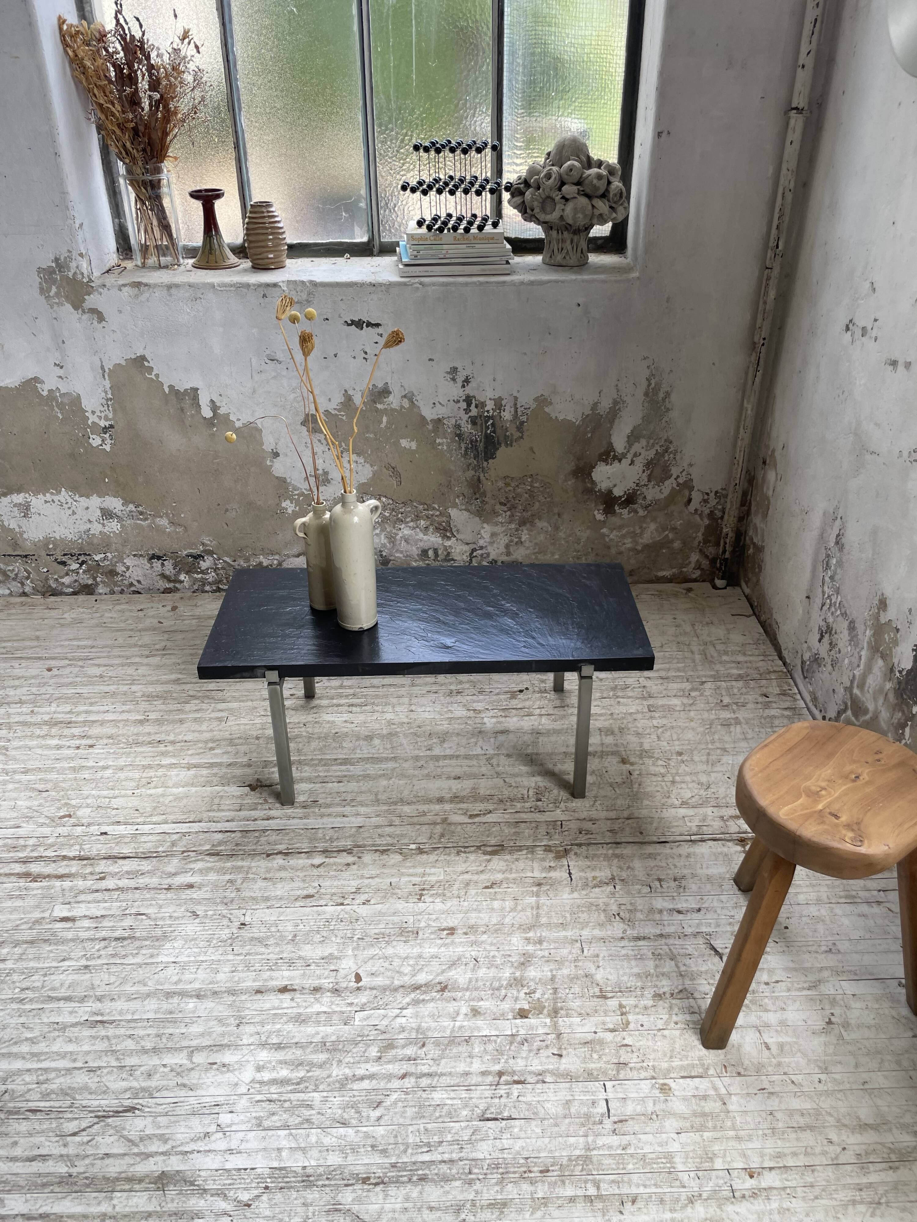 1950s slate coffee table