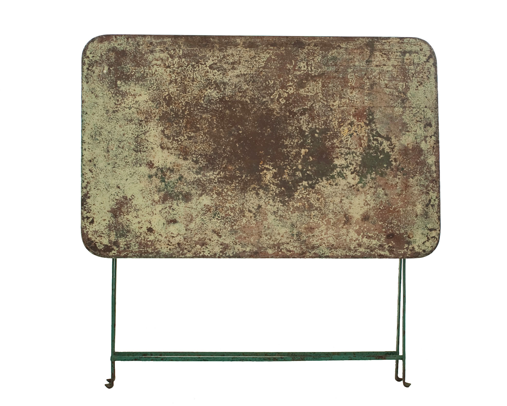 Old folding rectangular iron garden table