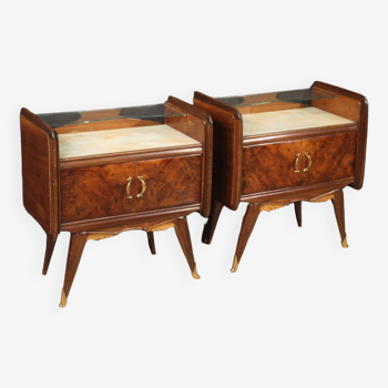 Pair of Italian design bedside tables from the 50s