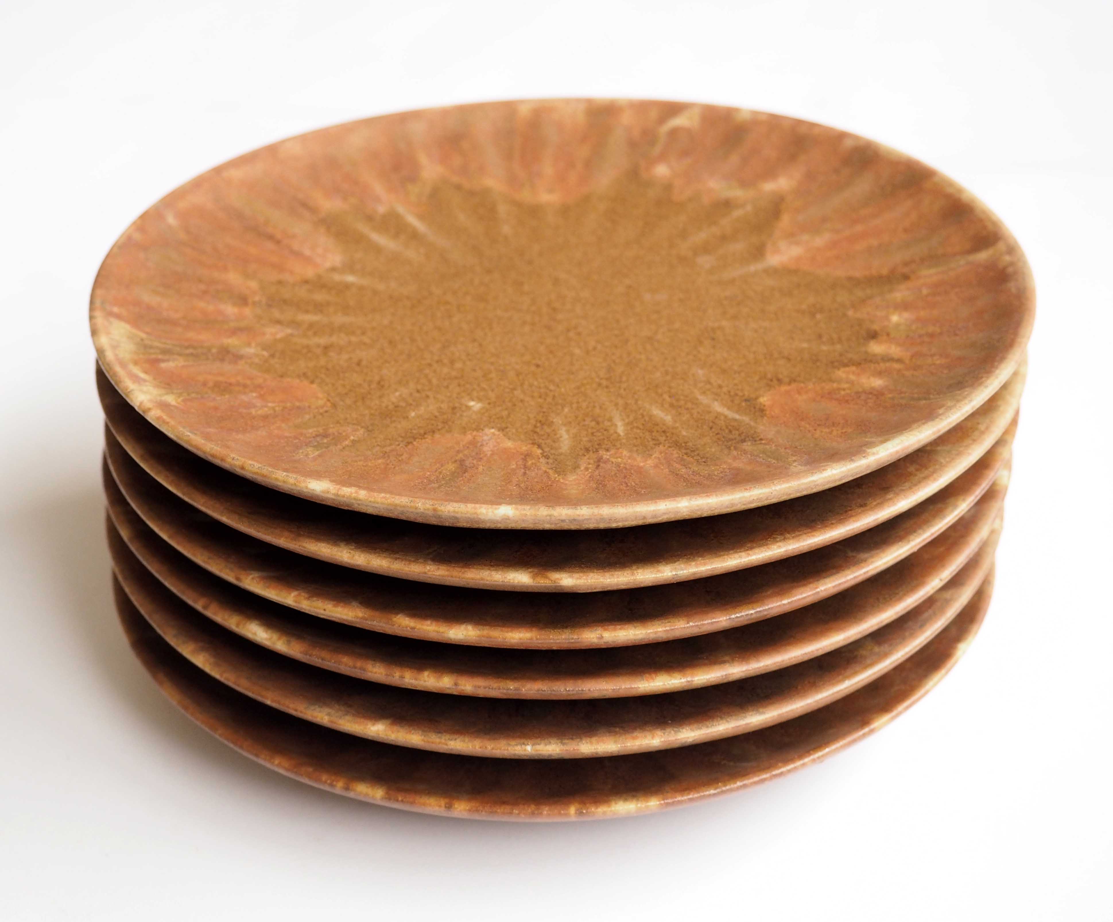 Set of 6 stoneware dessert plates