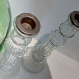 Duo of glass candle holders