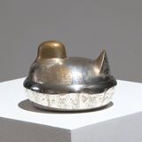 Boîte "Poule" en laiton argenté, 1970