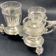 19th century Louis XV style condiment holder, silver or silver-plated metal frame