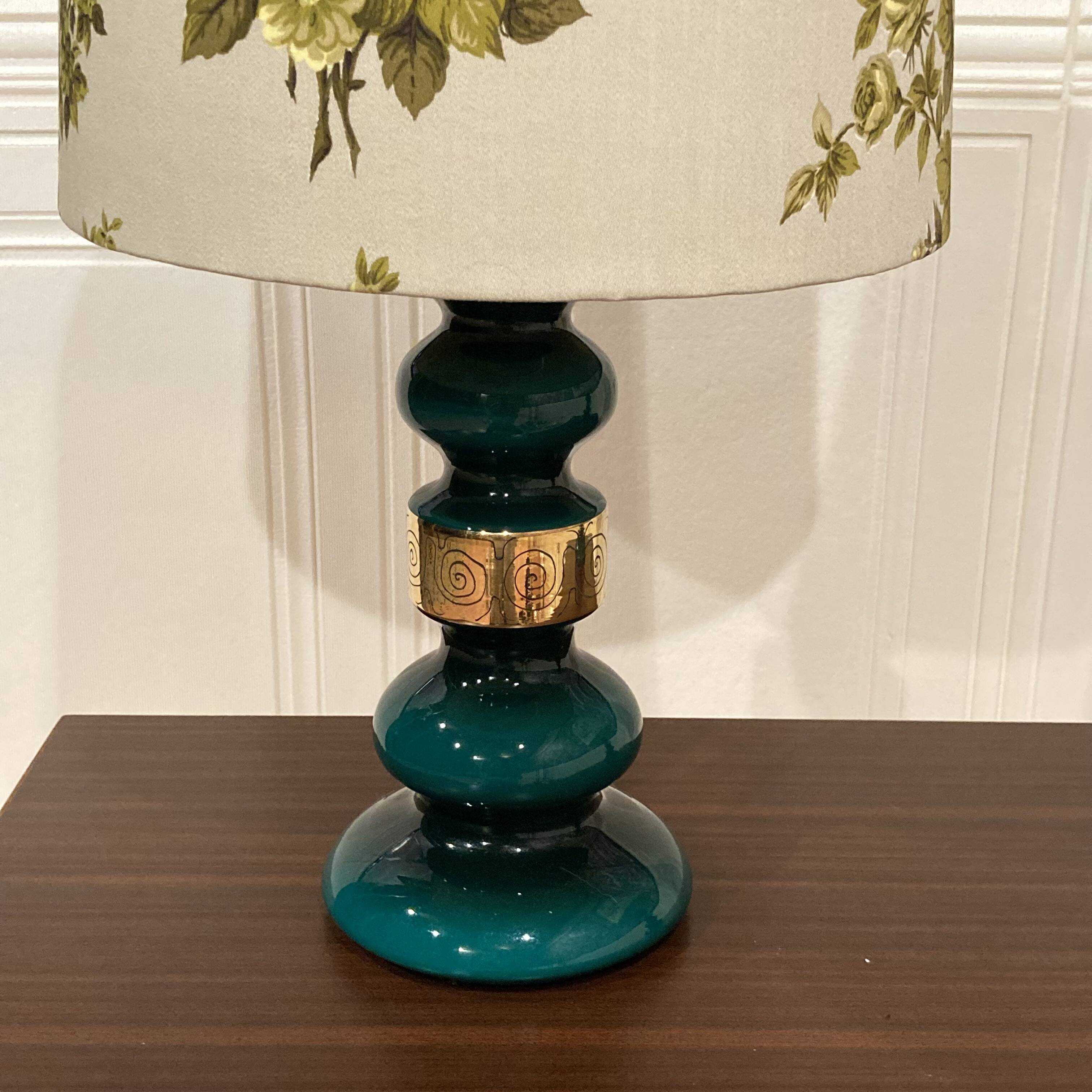 Pair of Scandinavian design glass lamps from the 1950s.