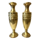 Paire de Soliflores Vases d'Autel Balustre Cuivre Jaune Art Nouveau