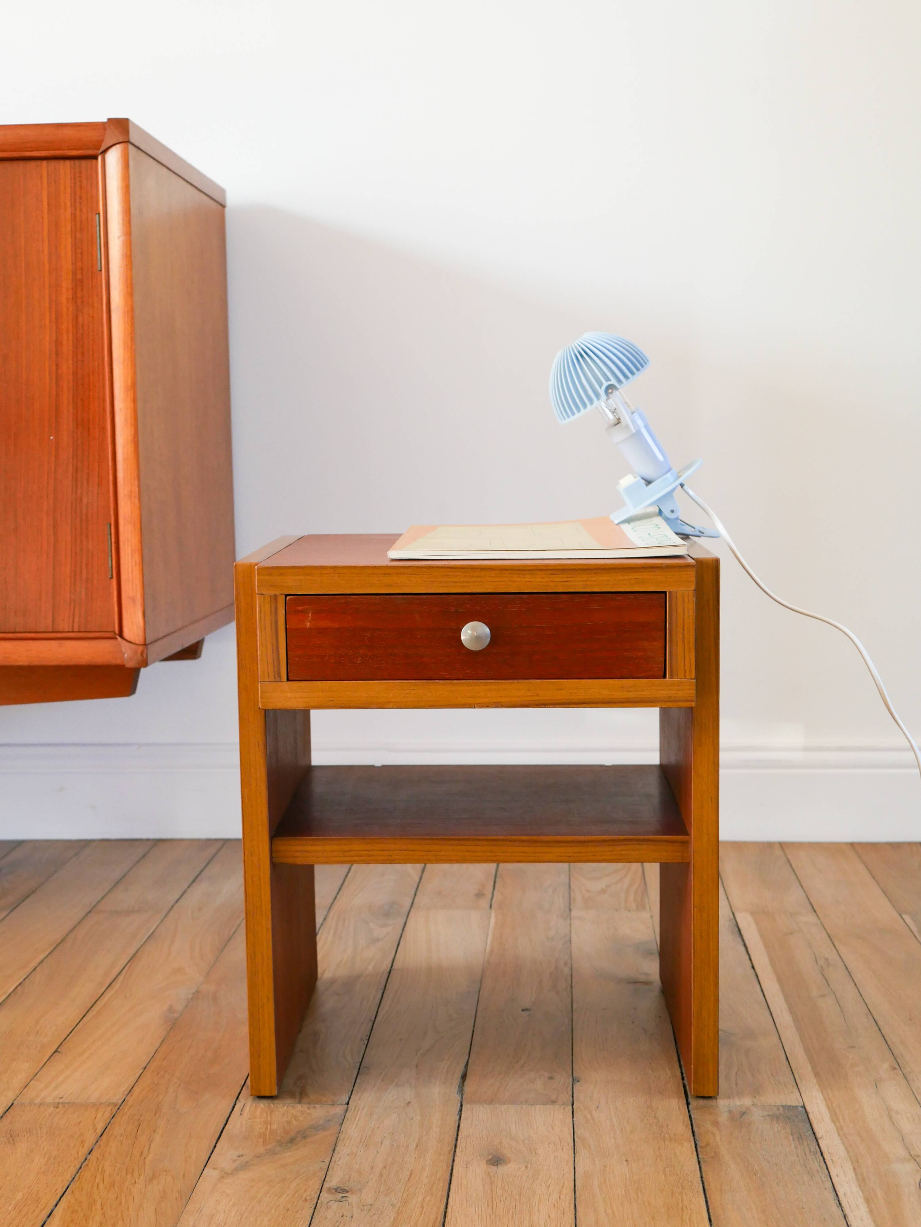 Small teak bedside table, Mid-Century, 1960