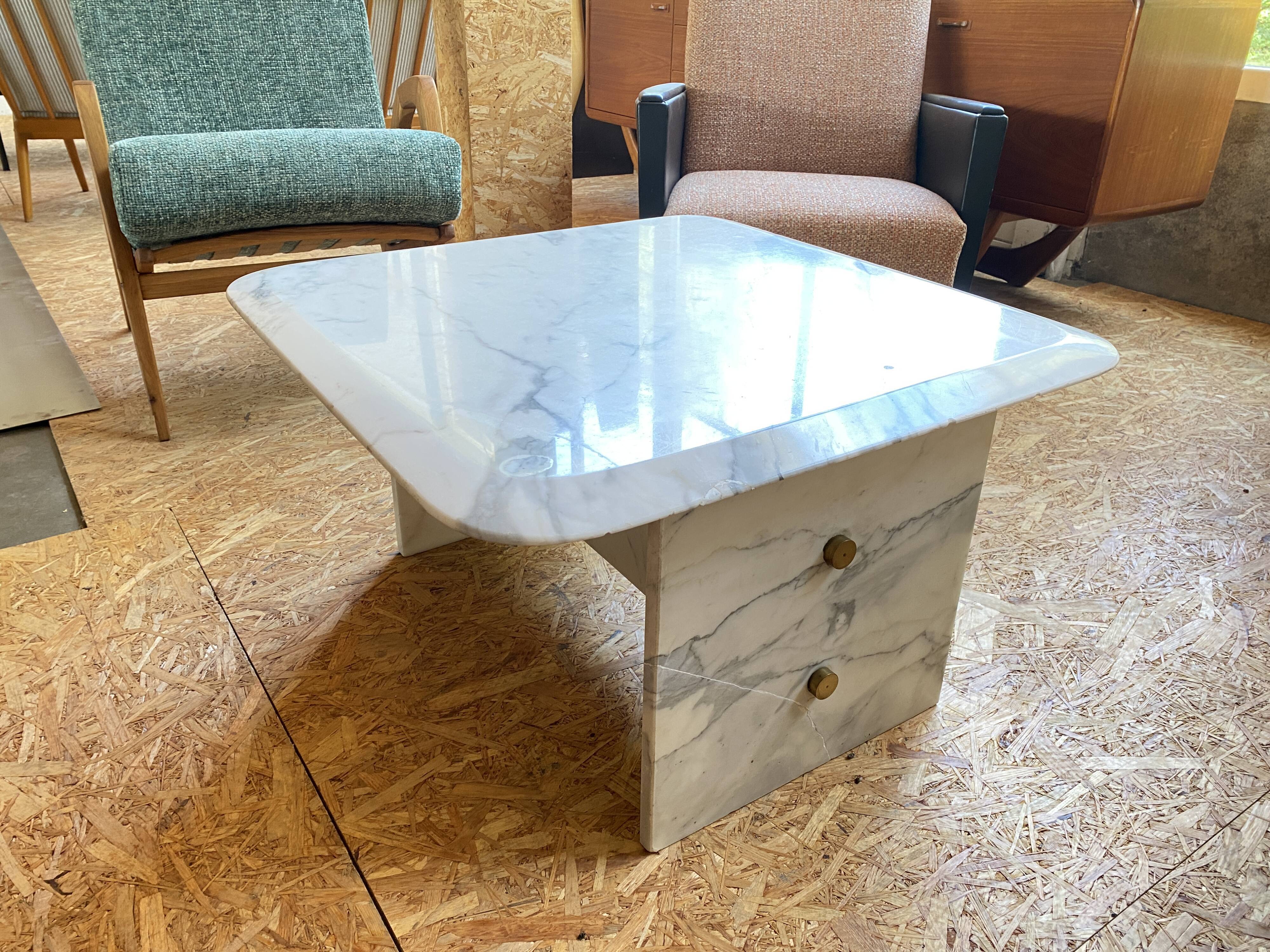 Vintage marble coffee table, 1980s