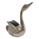 Zoomorphic solid brass swan pen holder