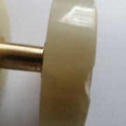 Briquet de table piezo onyx et métal doré, kogen 1970-1980
