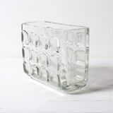 František Vizner Glass Jardinière Vase, Mid-Century Czech Design / 1963