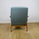 Fauteuil vintage loft années 70 bleu clair