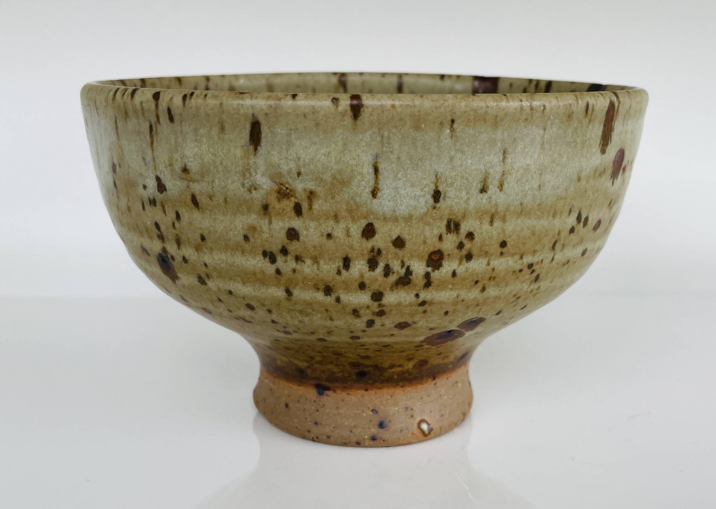Pyrite stone bowl signed by Gustave Tiffoche – vintage French ceramics from the 70s.