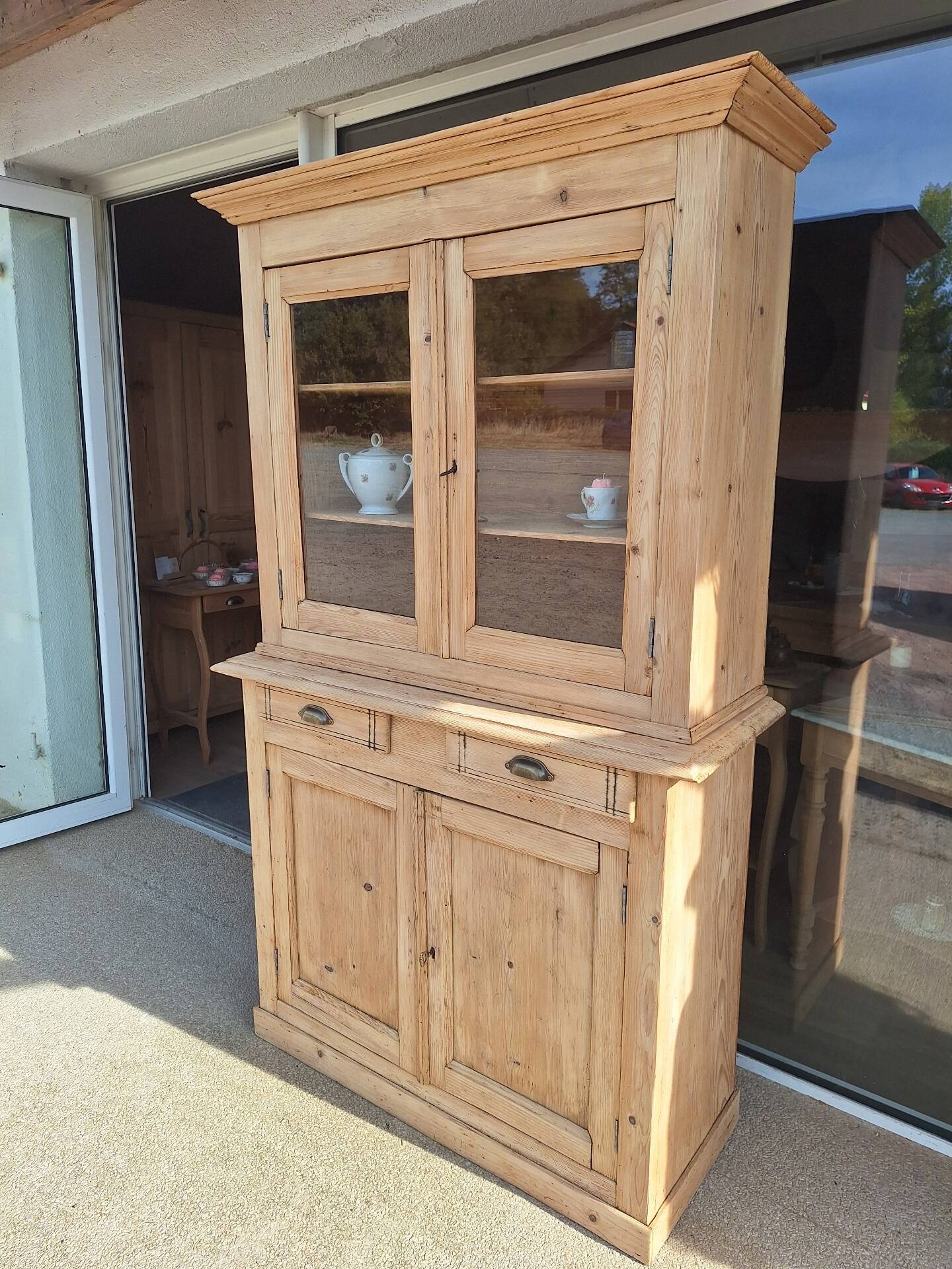 Raw wood sideboard