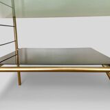 Modernist coffee table in metal and smoked glass