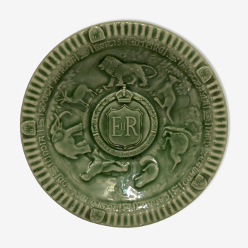 Pocket empty for the coronation of Elizabeth II in celadon ceramic by Wade 1953