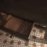 Black solid wood workshop table