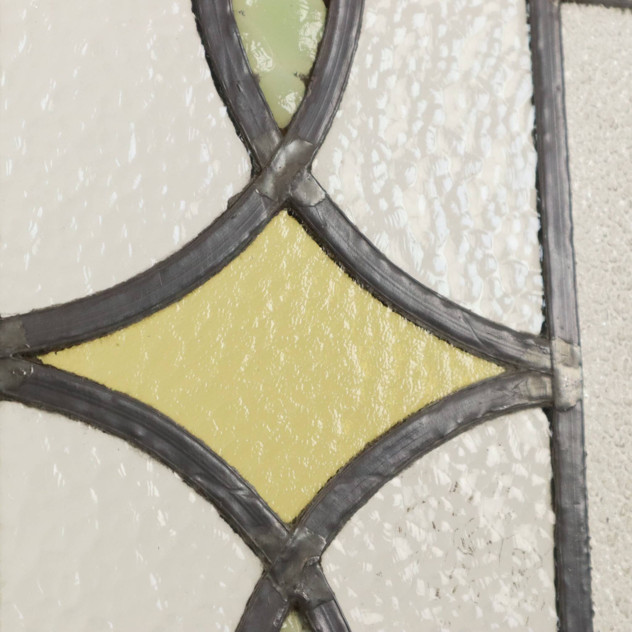 Art Deco Geometric Stained Glass Window 51x24cm