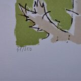Lithograph by Francis Tailleux, Poppy, 1970s