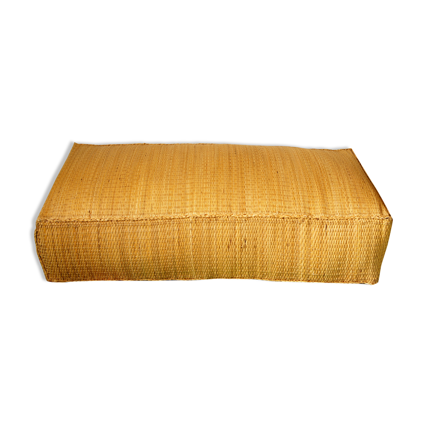 Pouf en paille de riz vintage