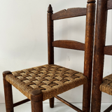 Child's chair made of wood and rope