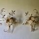 Pair of Italian wall lamps with a bouquet 1980