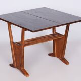 Restored Midcentury Oak Folding Table, Revived Polish, Czechia, 1950s