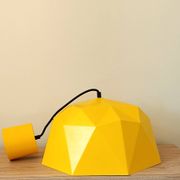 Vintage Bakelite origami-shaped yellow pendant light