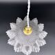 Vintage opalescent molded glass pendant light – draped & serrated shape