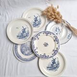 Gien blue dinner plates, St Amand