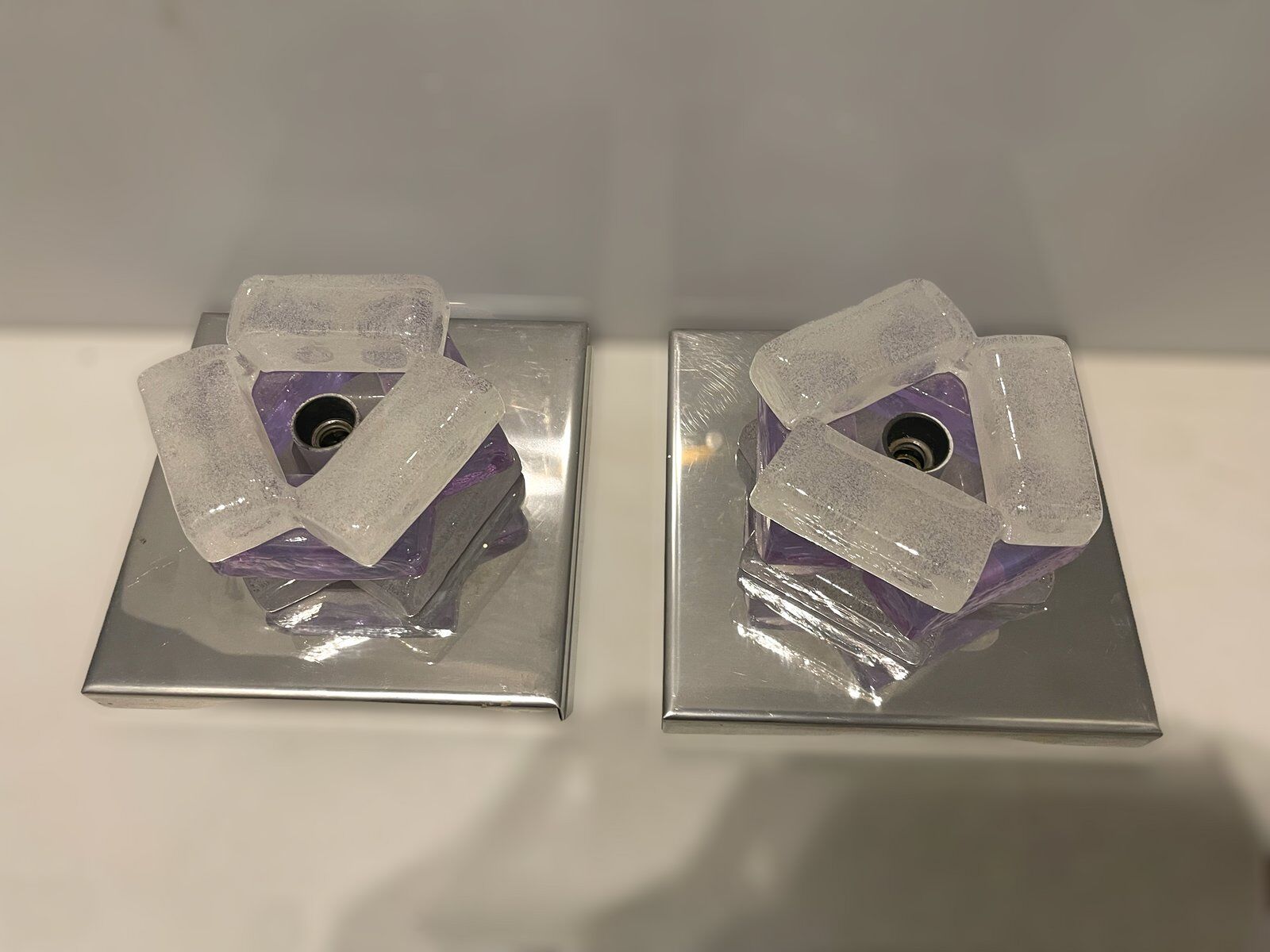 Italian Murano Glass Sconces by Albano Poli for Poliarte, 1970s , Set of 2